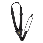 STRAP UKELELE BLACK POLYPRO & LEATHER 1 WIDE ADJUSTS TO 36