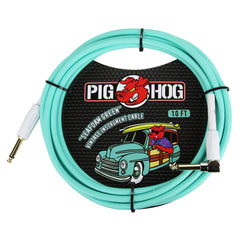 Pig Hog "Seafoam Green" Instrument Cable 10ft Right Angle