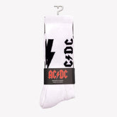 Perris AC/DC Lightning Strikes Large Crew Socks in White (1-Pair)