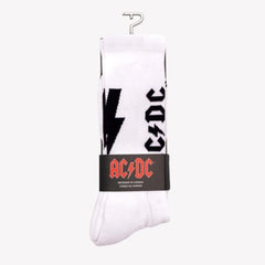 Perris AC/DC Lightning Strikes Large Crew Socks in White (1-Pair)