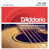 D'Addario Medium Phosphor Bronze Acoustic String Set 13-56