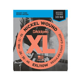 D'Addario Regular Light Gauge Electric Guitar Strings 10-46 Wound 3rd