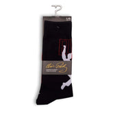 Perris Licensed ELVIS 68  - Large Crew Socks in Black (1-Pair)
