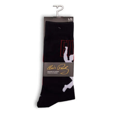 Perris Licensed ELVIS 68  - Large Crew Socks in Black (1-Pair)