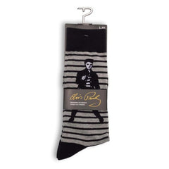 Perris Licensed ELVIS Jailhouse Rock - Large Crew Socks in Grey (1-Pair)