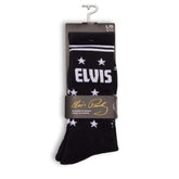 Perris Licensed ELVIS The King - Large Crew Socks in Black (1-Pair)