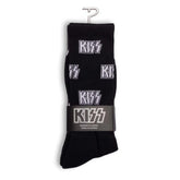 Perris Licensed KISS Logo Crew Socks in Black (1-Pair)