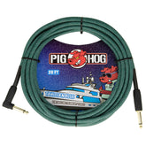 Pig Hog "Tahitian Blue" Instrument Cable 20ft. Right Angle