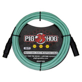 Pig Hog Hex Series Mic Cable 10ft - Seafoam Green