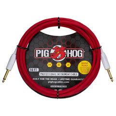 Pig Hog Hex Series Silent Cable 10 ft - Candy Apple Red