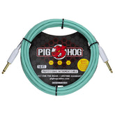 Pig Hog Hex Series Silent Cable 10 ft - Seafoam Green
