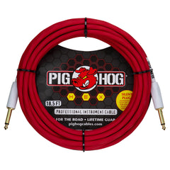 Pig Hog Hex Series Silent Cable 18.6 ft - Candy Apple Red
