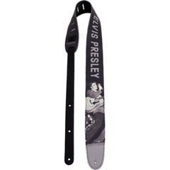 Perris 2.5" Leather Elvis Hi-Res Print on Black Licensed Guitar Strap