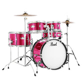 RS JUNIOR 5-PCS DRUM KIT w/HARDWARE & CYMBALS PINK RSJ465C/C-710