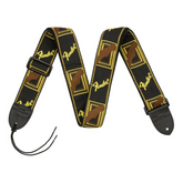 Fender Monogrammed Strap Black/Yellow/Brown 2