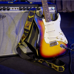 Fender Monogrammed Strap Black/Yellow/Brown 2