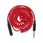 Pig Hog Hex Series Coiled Headphone Extension Cable 1/4 - 25ft - Candy Apple Red