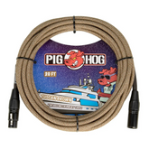 Pig Hog Tuscan Brown Woven Mic Cable 20ft (6m) XLR