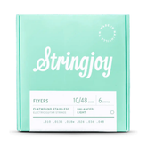 Stringjoy Flyers Balanced Light Gauge Flyers Flatwound Stainless Electric Strings - 10-48