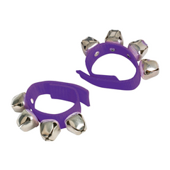 Wrist Bells 4 Bells On Velcro Strap (Pair) - Purple