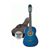 Ashton 3/4 Size Nylon Guitar Pack Transparent Blueburst