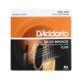 D'Addario 80/20 Bronze Wound Acoustic Guitar String Sets