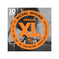 D'Addario XL Nickel Wound Electric Guitar Strings 10-Pack