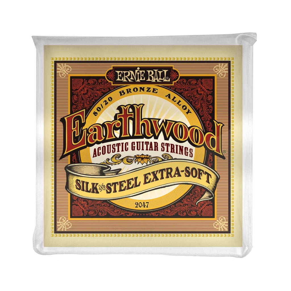 Ernie Ball Earthwood 80/20 Bronze Silk & Steel Acoustic Strings: Extra Soft 10-50 - Music Corner North