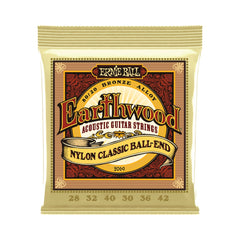 Ernie Ball Earthwood Folk Nylon 80/20 Clear and Gold Classical Strings 28-42 - Music Corner North