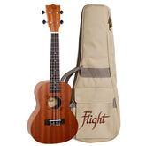 Flight Natural Sapele Ukulele 310 Series with Bag - Multiple Sizes