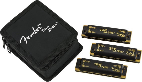 Blues DeVille Harmonica Pack of 3 with Case