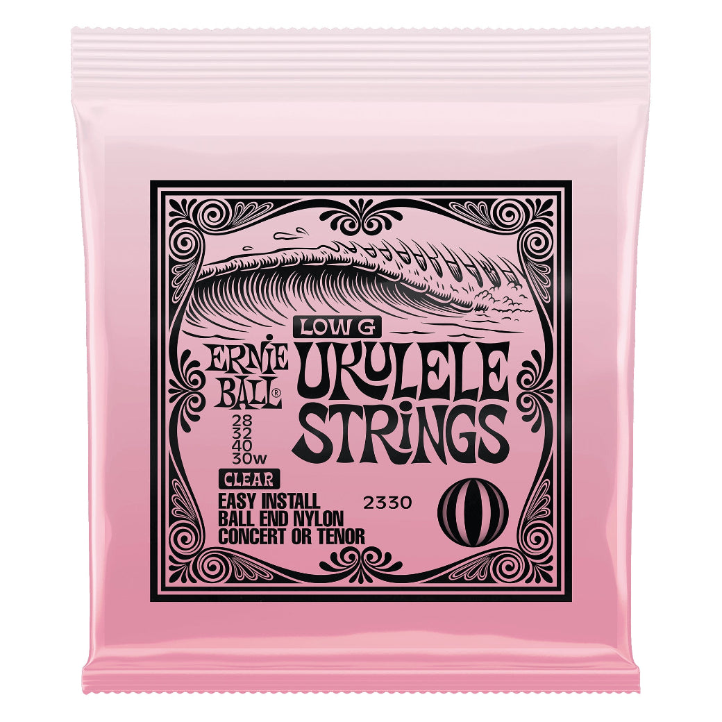 Ernie Ball Concert & Tenor Nylon Ball End Ukulele Strings Wound G - Clear