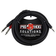 Pig Hog Stereo 3.5mm To Dual Mono 6.3mm Cable