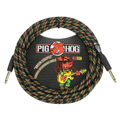 Pig Hog "Rasta Stripes" Instrument Cable 20ft