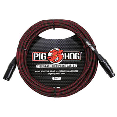 Pig Hog Black & Red Woven 20ft XLR Cable