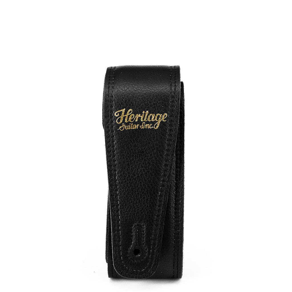 Heritage Premium Padded Leather Guitar Strap In Black