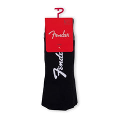 Perris Licensed FENDER Exploded Logo - Large Crew Socks in Black (3-Pair)