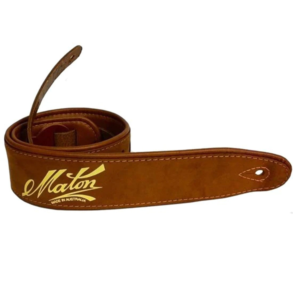 Maton Leather Deluxe Padded Guitar Strap In Brown