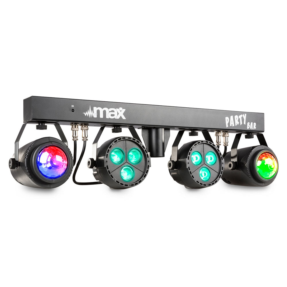 MAX PartyBar1 LED Effect Bar with 2x Jelly Moon 2x PAR Cans