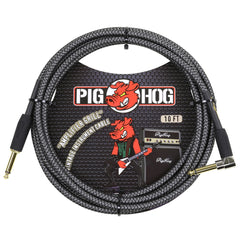 Pig Hog Amp Grill Woven Instrument Cable Right Angle 10ft