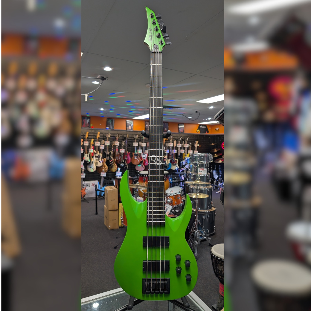 Solar AB2.5 Neon Green with Gig Bag (Secondhand)
