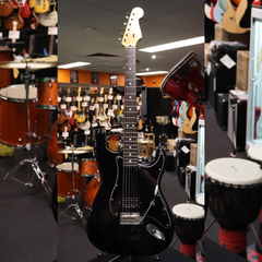 Fender MIJ Stratocaster Black Modified with Single Humbucker & Gig Bag (Secondhand)