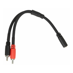 Pig Hog Solutions 6" Y cable, 3.5mm TRS (F) - Dual RCA (M)