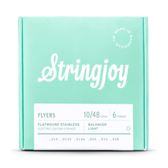 Stringjoy Flyers Balanced Light Gauge Flyers Flatwound Stainless Electric Strings - 10-48
