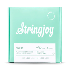 Stringjoy Flyers Balanced Super Light Gauge Flyers Flatwound Stainless Electric Strings - 9-42