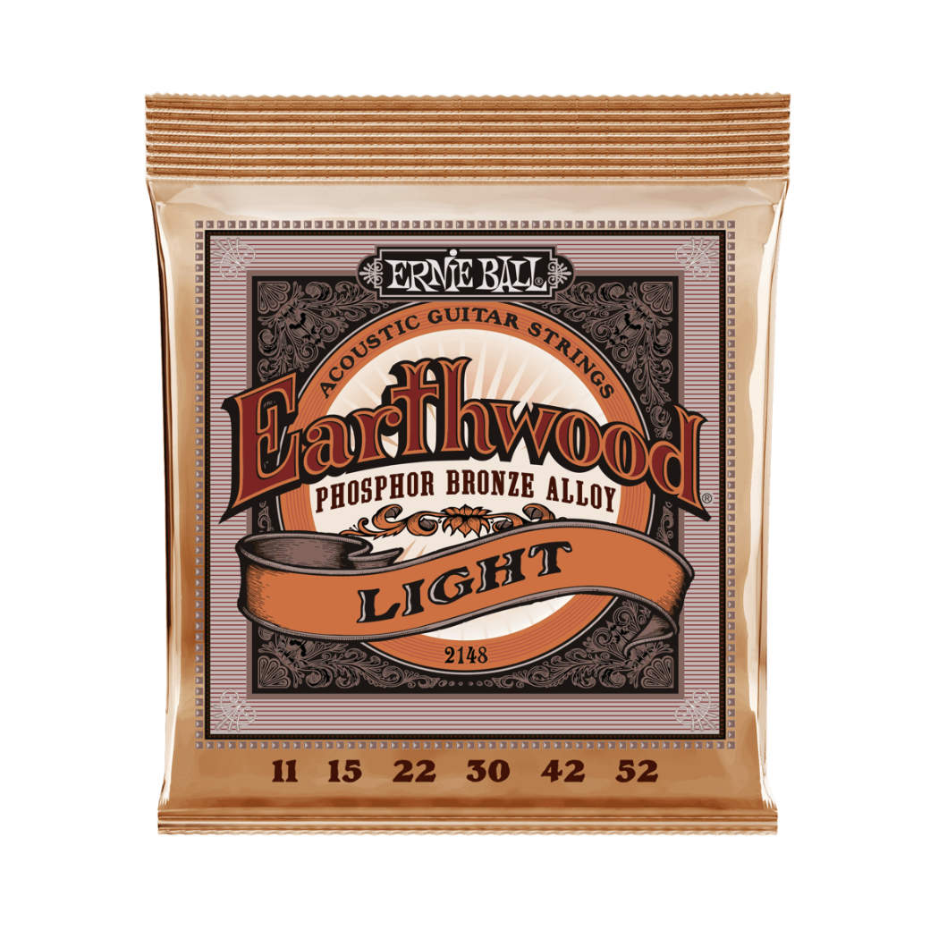 Ernie Ball Light Earthwood Phosphor Bronze Acoustic Strings 11-52