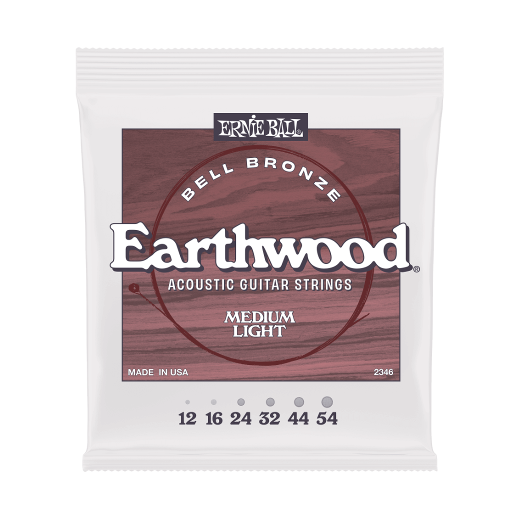 Ernie Ball Medium Light Earthwood John Mayer  Bell Bronze Acoustic Strings 12-54