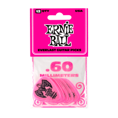 Ernie Ball Everlast Picks 0.60mm Pink - 12 Pack