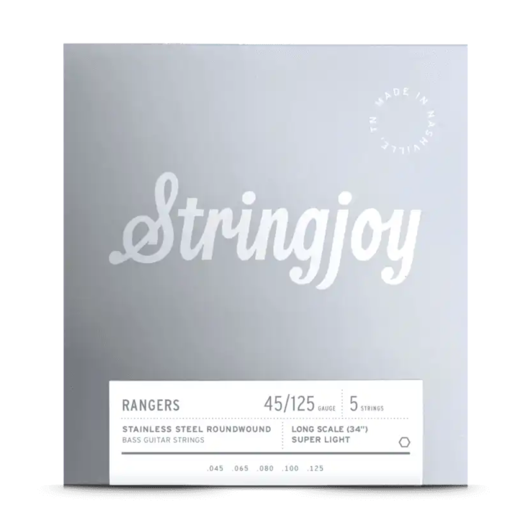 Stringjoy Long Scale 5 String Super Light Gauge Stainless Bass Strings - 45-125