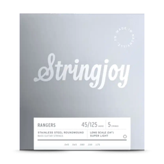 Stringjoy Long Scale 5 String Super Light Gauge Stainless Bass Strings - 45-125